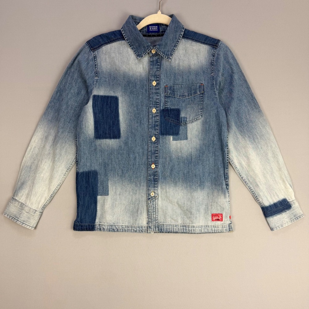 Scotch & Soda Amsterdam Patchwork Denim Over Shirt Country Western Retro Mens XS